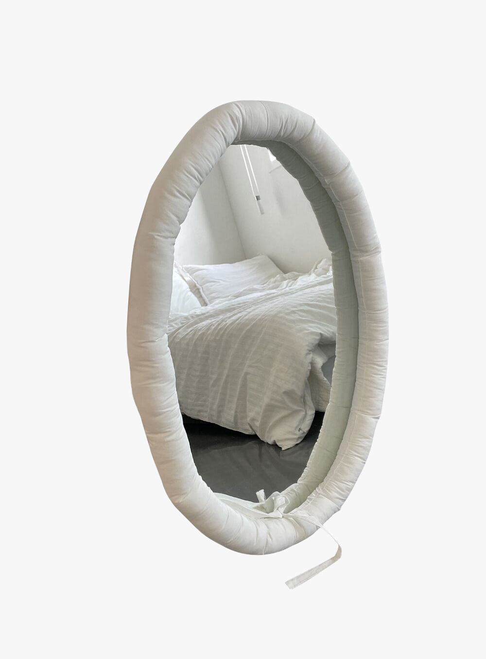 미호미두 - White oval Cushion mirror