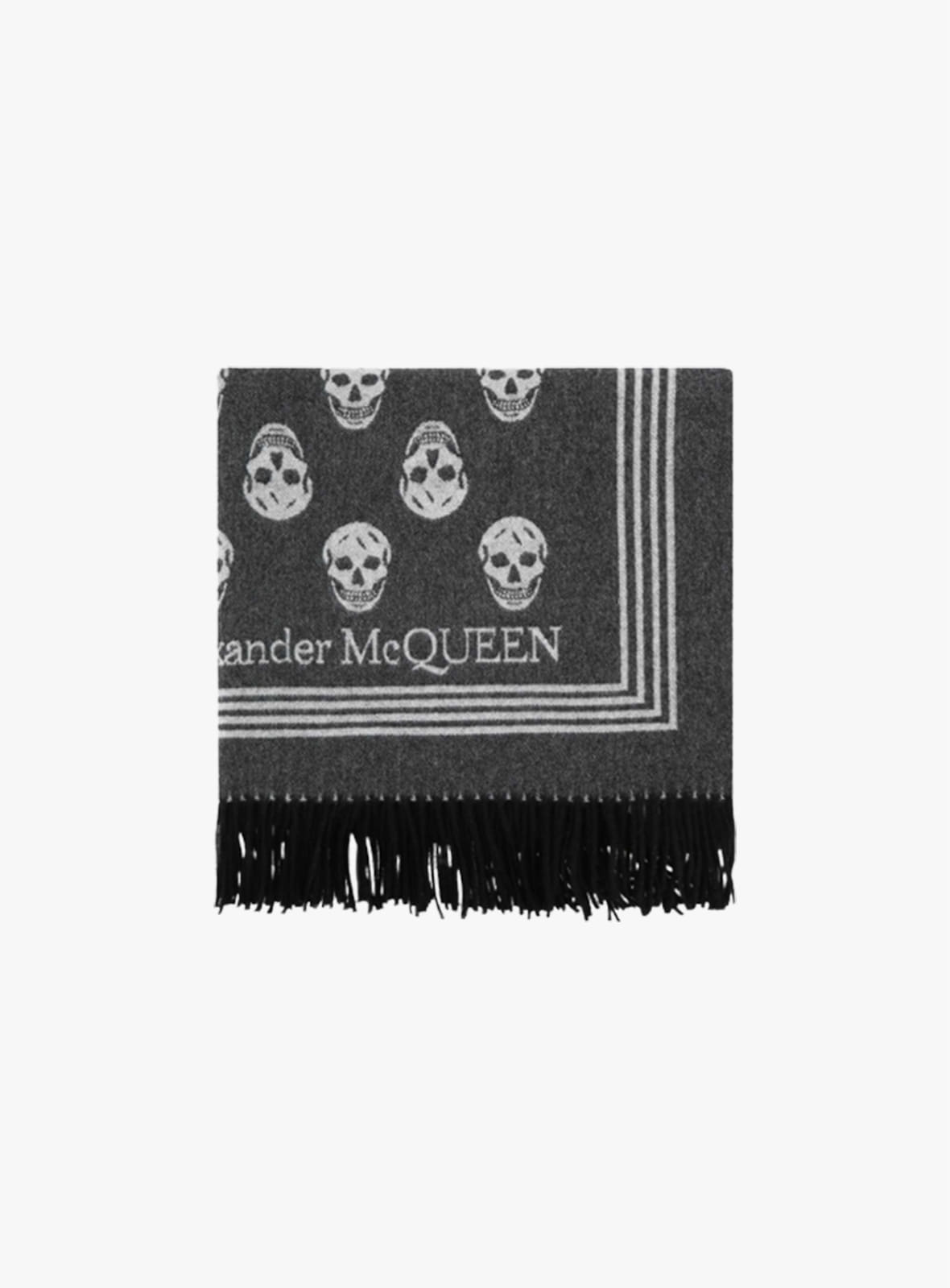 ALEXANDER MCQUEEN - BLANKET Embroidered wool blend blanket grey l 6263163209Q 1078